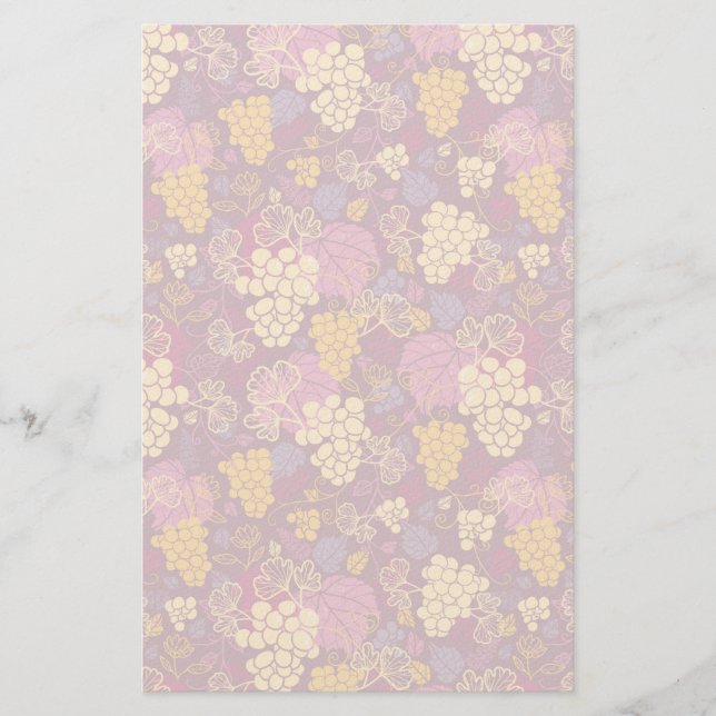 Sweet grape vines pattern background stationery (Front)