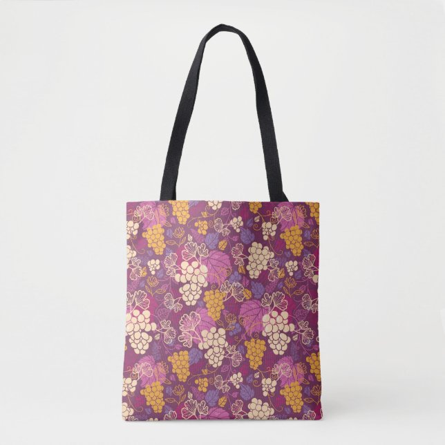 Sweet grape vines pattern background tote bag (Front)