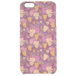 Sweet grape vines pattern background clear iPhone 6 plus case