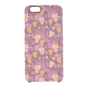 Sweet grape vines pattern background clear iPhone 6/6S case