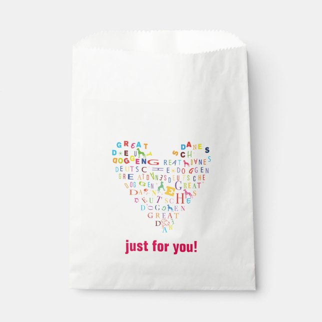 Sweet Great Dane heart Favor Bag (Front)