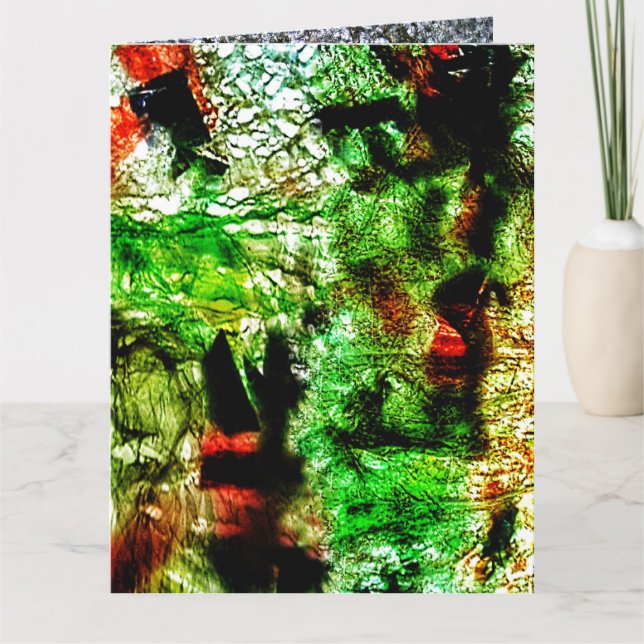 Sweet green abstract folded greeting card,Smooth  Card (Front)