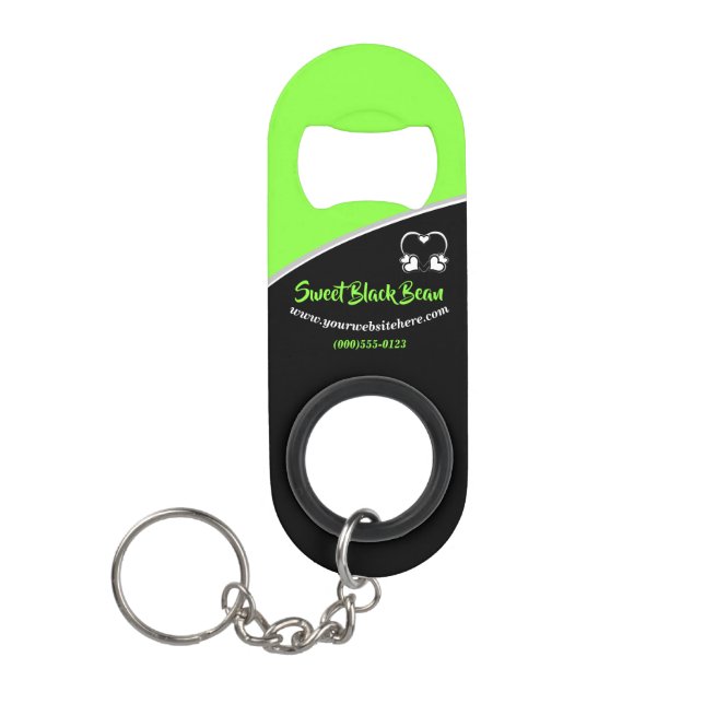 Sweet Green Bean Promotional Business Keychain Bottle Opener (Front)