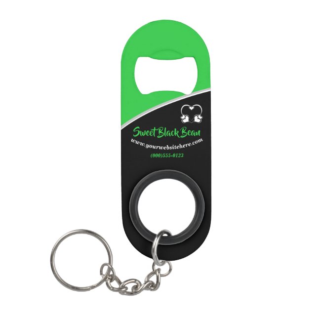 Sweet Green Bean Promotional Business Keychain Bottle Opener (Front)