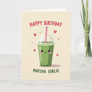 Sweet Green Cup Birthday Card