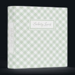 Sweet Green Gingham Baby Photo Book  3 Ring Binder<br><div class="desc">This simple yet elegant baby photo binder features a background pattern of light green gingham in a light green, white and gray color scheme. It makes a wonderful gift for any new parent for photos or use it for a baby book... just add clear photo holders or scrapbook pages available...</div>