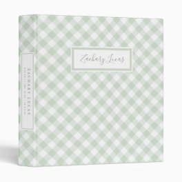 Sweet Green Gingham Baby Photo Book 3 Ring Binder