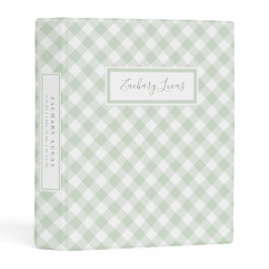 Sweet Green Gingham Baby Photo Book Mini Binder