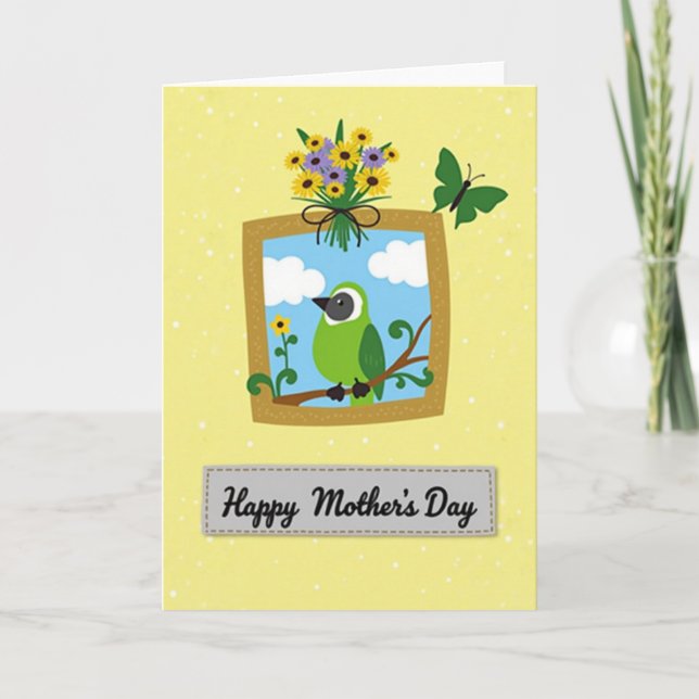 Sweet Green Mothers Day Card (Front)