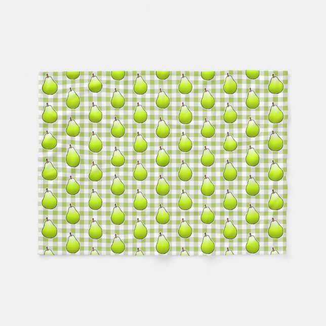 Sweet Green Pear Fleece Blanket (Front (Horizontal))