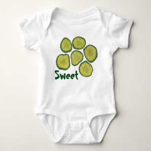 SWEET Green Pickle Chips Kosher Dill Pickles Gift Baby Bodysuit