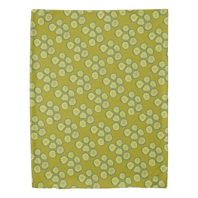 Sweet Green Pickle Chips Pickles Kosher Dill Print Duvet Cover (Front)