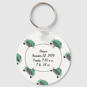 Sweet Green Retro Car Baby Boy Gifts Keychain