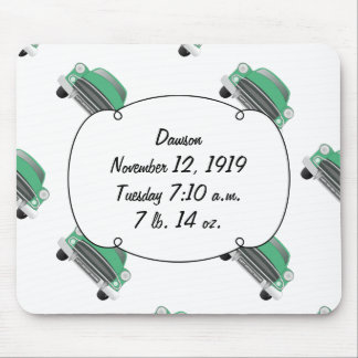 Sweet Green Retro Car Baby Boy Gifts Mouse Pad