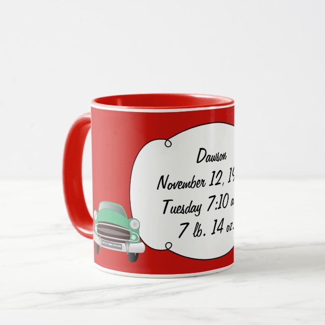 Sweet Green Retro Car Baby Boy Gifts Mug (Front Left)