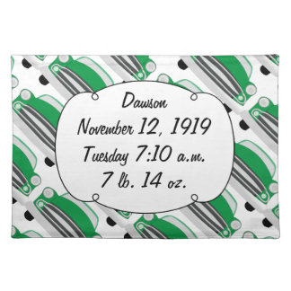 Sweet Green Retro Car Baby Shower Gifts Cloth Placemat
