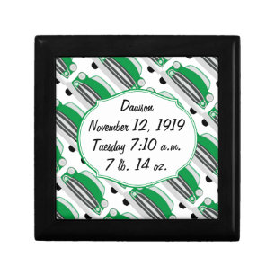 Sweet Green Retro Car Baby Shower Gifts Keepsake Box