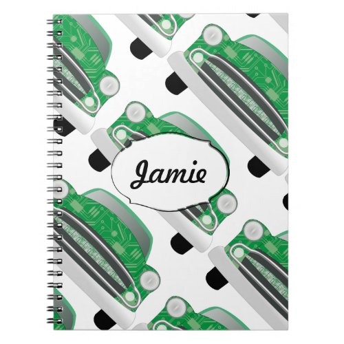 Sweet Green Retro Car Baby Shower Gifts Notebook