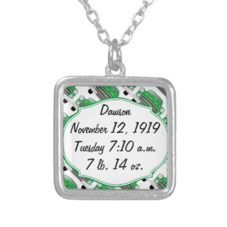 Sweet Green Retro Car Baby Shower Gifts Silver Plated Necklace