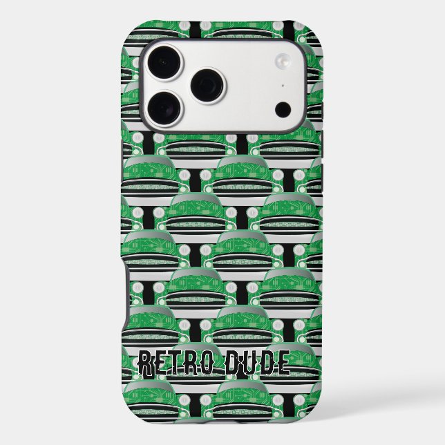 Sweet Green Retro Classic Car Pattern Case-Mate iPhone Case (Back)