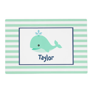 Sweet Green Whale Kids Placemat