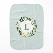 Sweet Greenery Floral Wreath Monogram