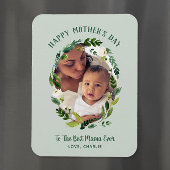 Sweet Greenery Mother's Day Photo Gift For Mom Magnet by rileyandzoe at Zazzle
