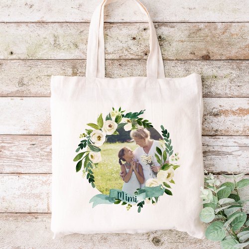 Sweet Greenery Wreath Mimi Photo Tote Bag