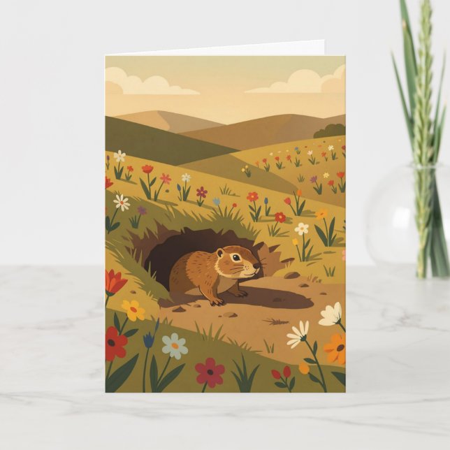 Sweet Groundhog Day | Wishing for Spring! Card (Front)
