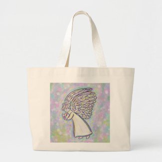 Sweet Guardian Angel Art Tote Bags