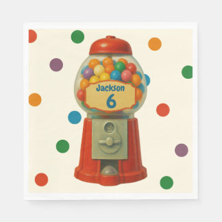 Sweet Gumball Candy Kids Birthday Party Napkins