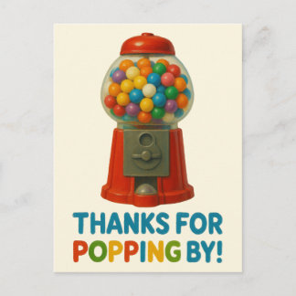 Sweet Gumball Candy Kids Birthday Party Postcard