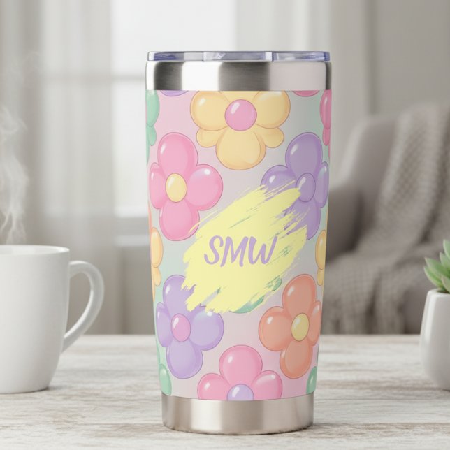 Sweet Gummy Flower Insulated Tumbler (Sweet gummy flower candy personalized monogram insulated tumbler
)