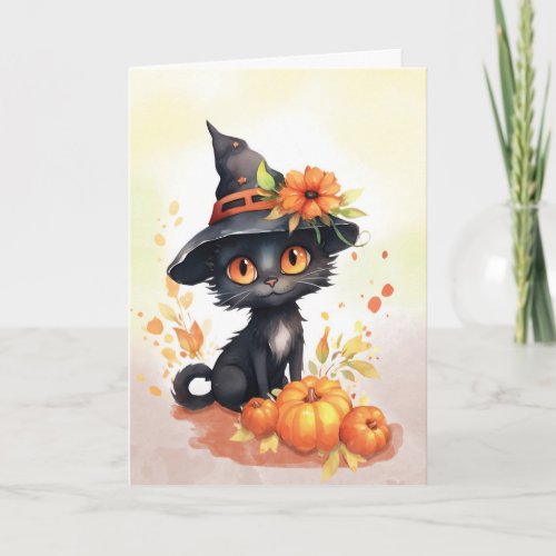 Sweet Halloween Cat Card