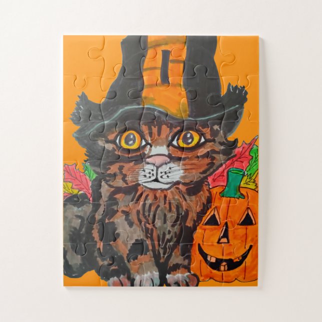 SWEET HALLOWEEN KITTY  JIGSAW PUZZLE (Vertical)