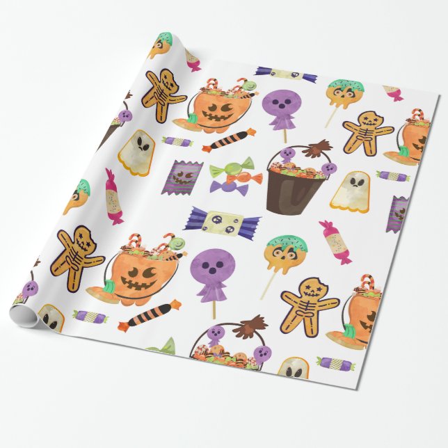 Sweet Halloween  Wrapping Paper (Unrolled)