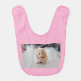 ​Sweet Hamster Print Pink Bib for Infants