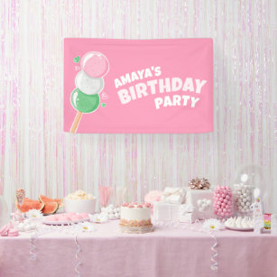 Sweet Hanami Dango Birthday Party  Banner