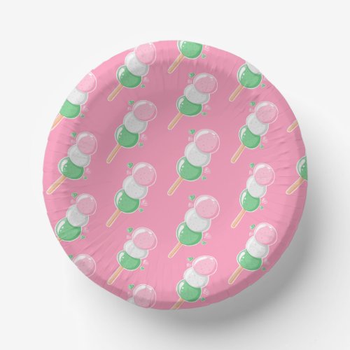 Sweet Hanami Dango Pattern Paper Bowls