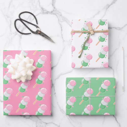 Sweet Hanami Dango Wrapping Paper Sheets