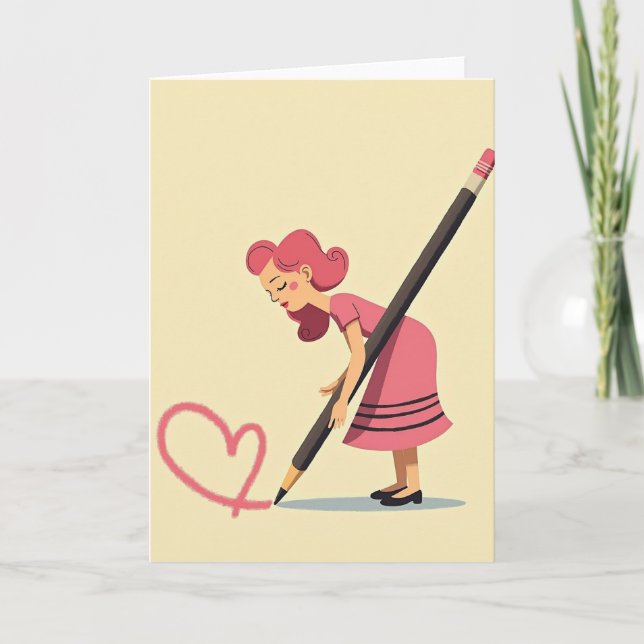 Sweet Hand Drawn Love Card (Front)
