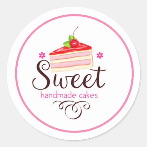 Sweet Handmade Cakes Christmas Classic Round Sticker