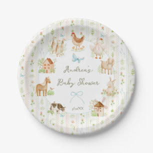 Sweet Handpainted Grandmillenial Farm Baby Shower Paper Plates
