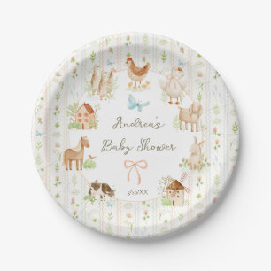 Sweet Handpainted Grandmillenial Farm Baby Shower Paper Plates