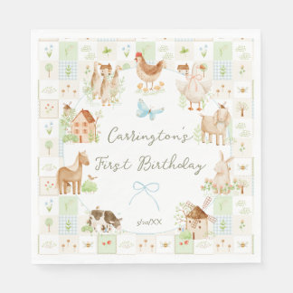 Sweet Handpainted Grandmillenial Farm Birthday Napkins