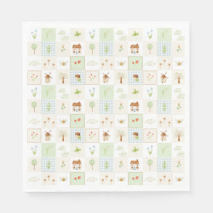 Sweet Handpainted Grandmillenial Farm Birthday Napkins