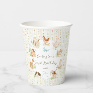 Sweet Handpainted Grandmillenial Farm Birthday Paper Cups