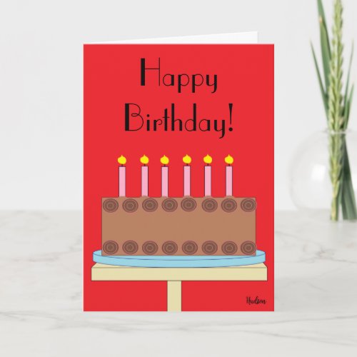 Sweet Happy Birthday Chocolate Cake Card