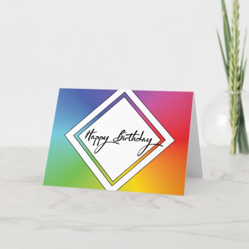 Sweet Happy Birthday to You Wish in Rainbow Colors Card