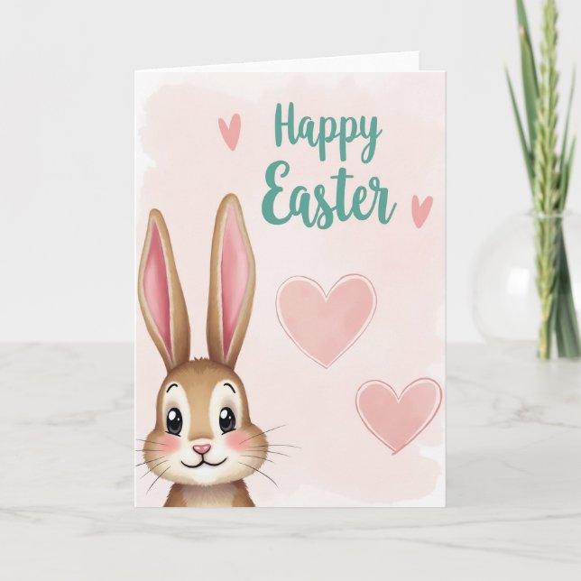 Sweet Happy Bunny Friend Card (Front)